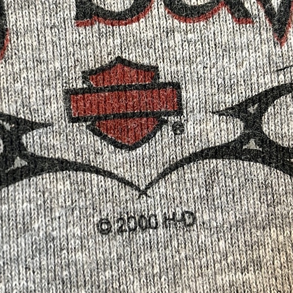 Vintage 90s Harley Davidson Roswell NM Long Sleeve Tee Womens Large Gray Fitted - Picture 9 of 10